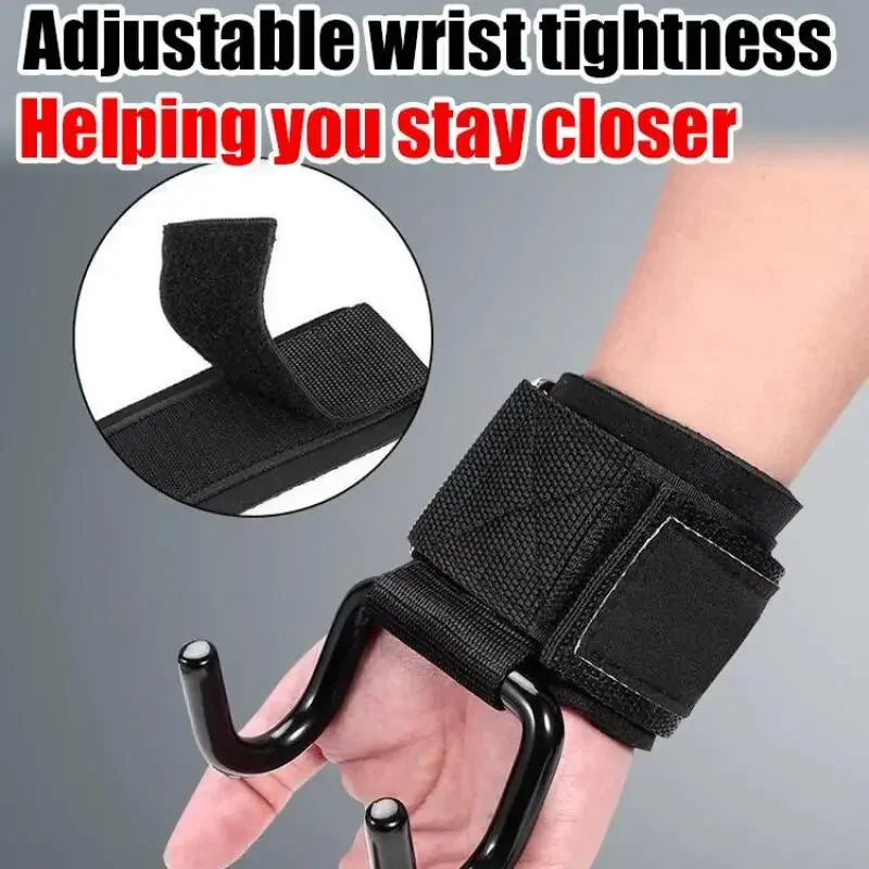 Adjustable Weight Lifting Hooks for Gym & Pull-Ups