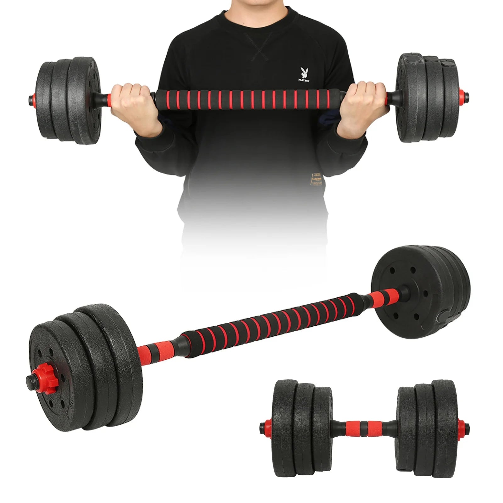 20kg Adjustable 2-in-1 Dumbbell & Barbell Set
